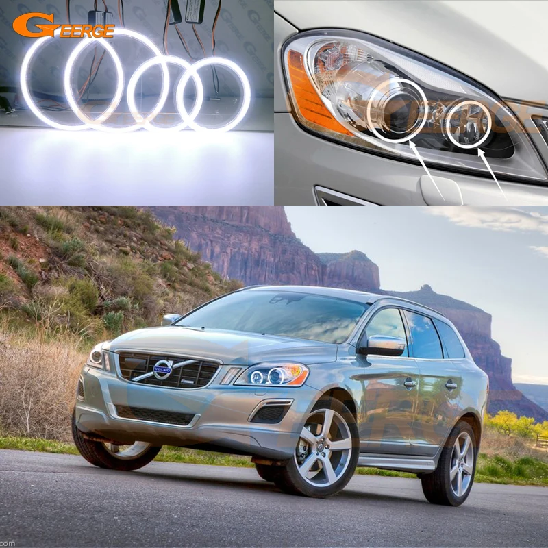 

For Volvo XC60 156 2009 2010 2011 2012 2013 Excellent Ultra Bright COB Led Angel Eyes Kit Halo Rings Day Light