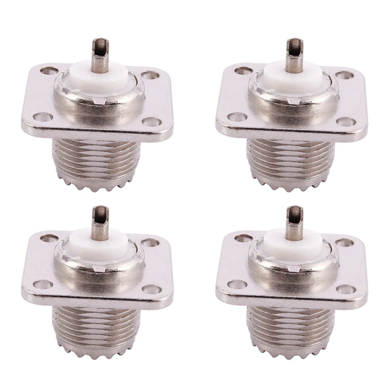 AB46-4X UHF Female SO239 Panel Chassis Mount Flange Deck Mount Solder Cup RF Connector