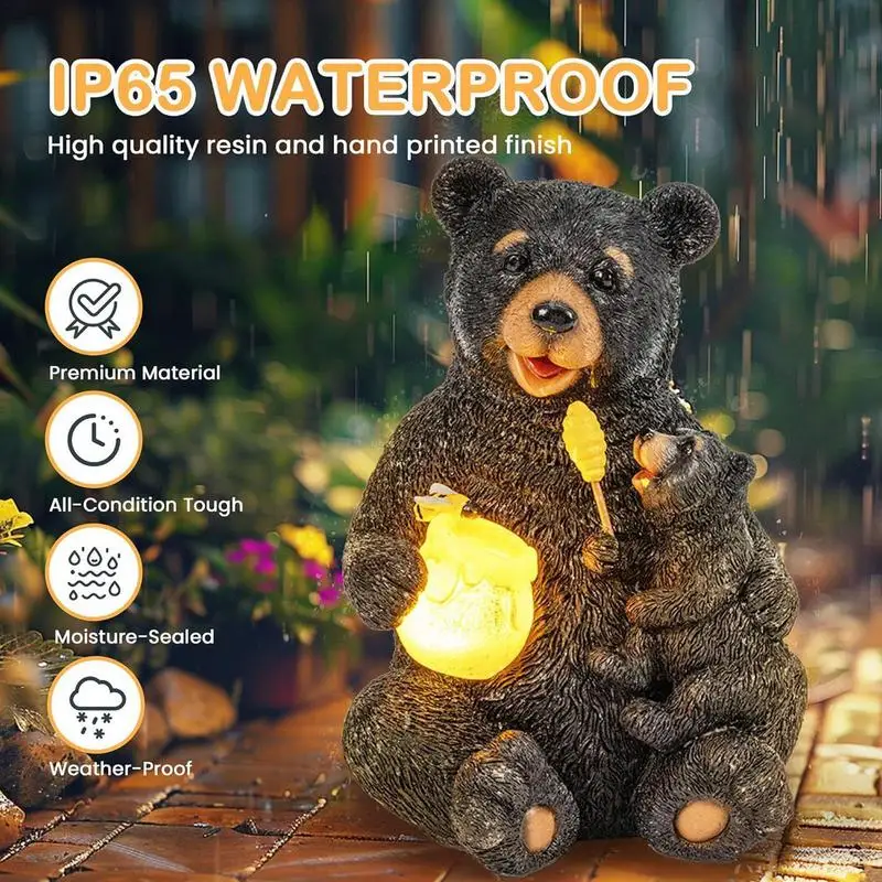 

Solar Garden Statues Loving Bear Figurine Lights Resin Bear Solar Garden Statues For Outdoor Yard Patio Garden Decoration