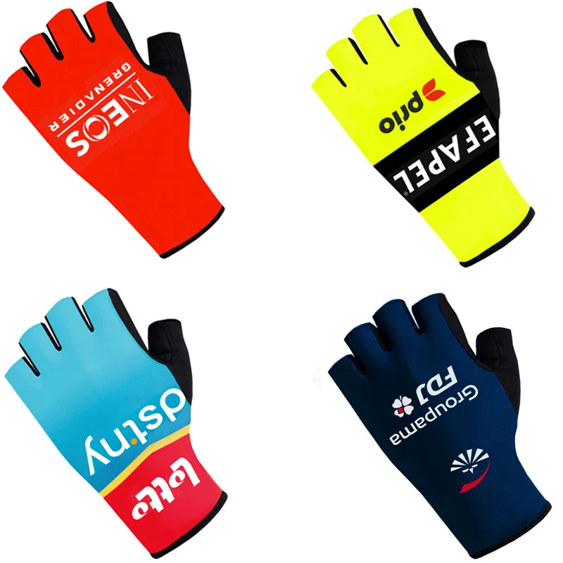 New Red INEOS Team Sports Cycling Gloves Half Finger Men Women Road Bike Gloves Running Fitness Gym Riding Bicycle Gloves