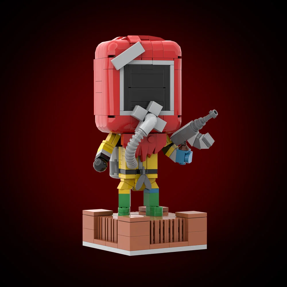 MOC 映画錆危険物ロボット Brickheadzs ビルディングブロックモデル赤錆危険物キャラクターレンガ組み立ておもちゃ子供のためのギフト