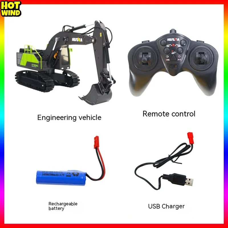 

Remote Controlled Electric Excavator Semi Alloy Model 1661 Engineering Vehicle 1:18 Children's Toy Car Model Gift Rc Cars