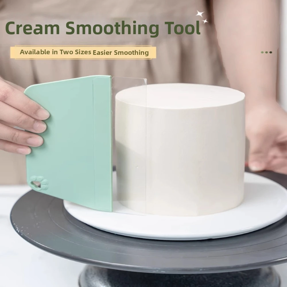 Portable Soft Head Cake Scraper Flexible Plastic Cake Smoother Cake Spatula Household Baking Tool