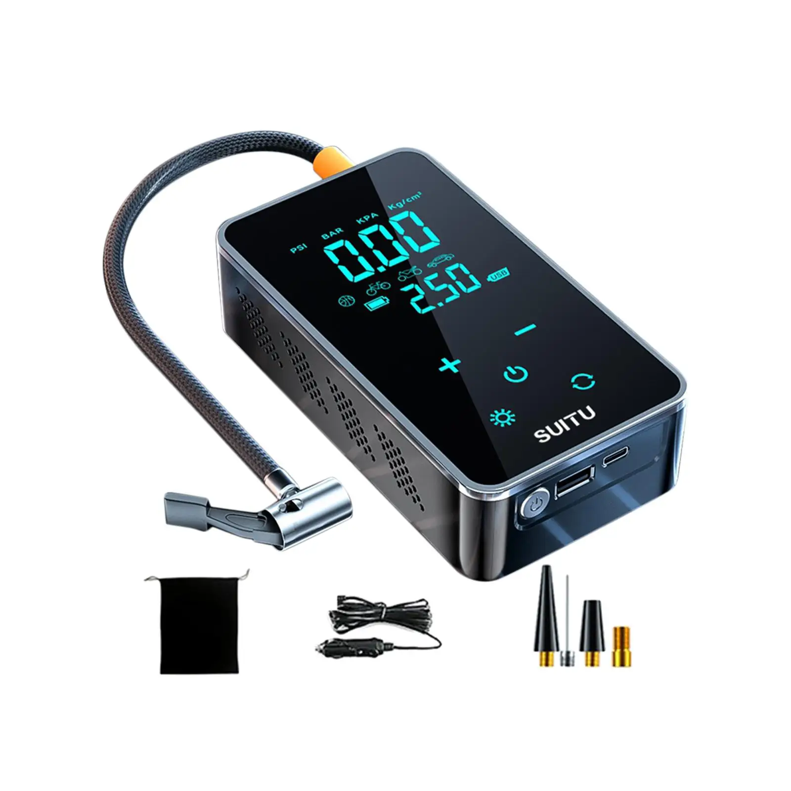 

Tire Pump Charging Stop Corded Digital Display 7.4V Car Tire Inflatable Pump