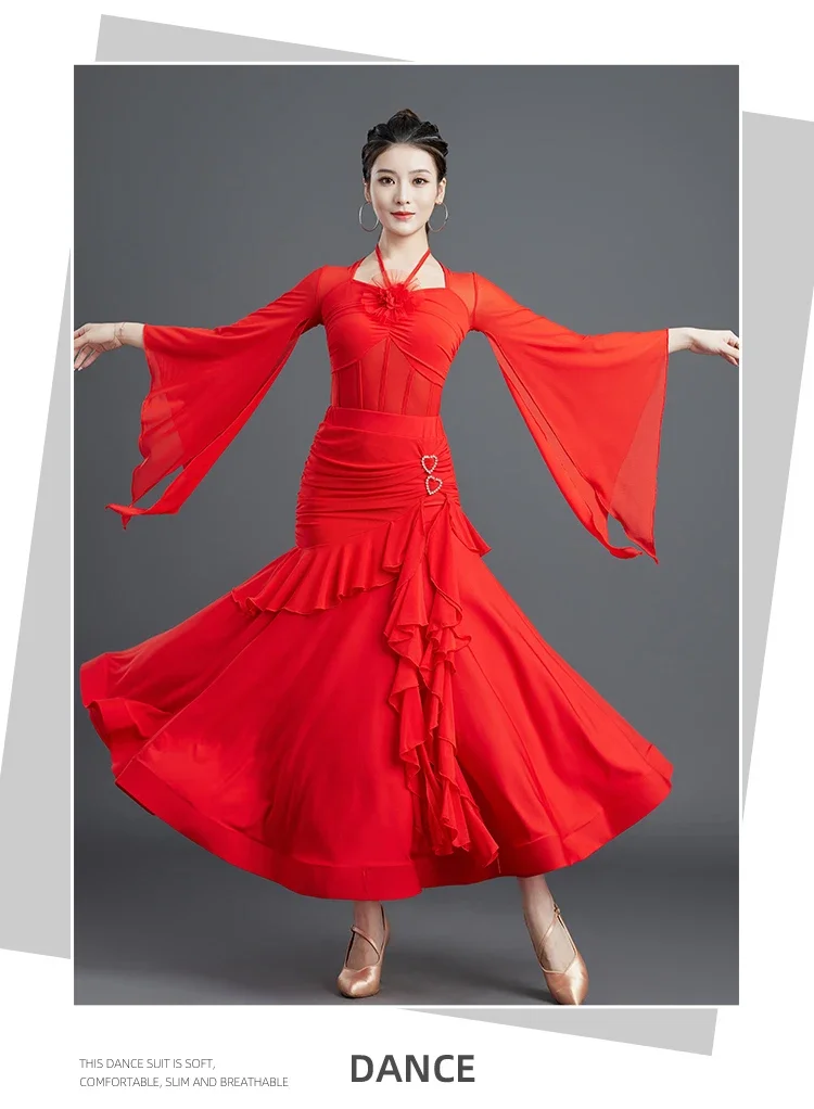 

2025 современный топ, женская новая одежда для бальных танцев, вальса, латинского танца, квадратная Jumbo, тренировочная одежда, платье для женщин