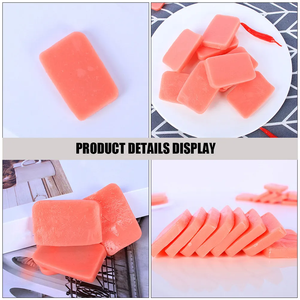 

5Pcs Fake Luncheon Meat Slice Realistic PVC Simulation Luncheon Meat Decoration Kitchen Food Prop Photo Display