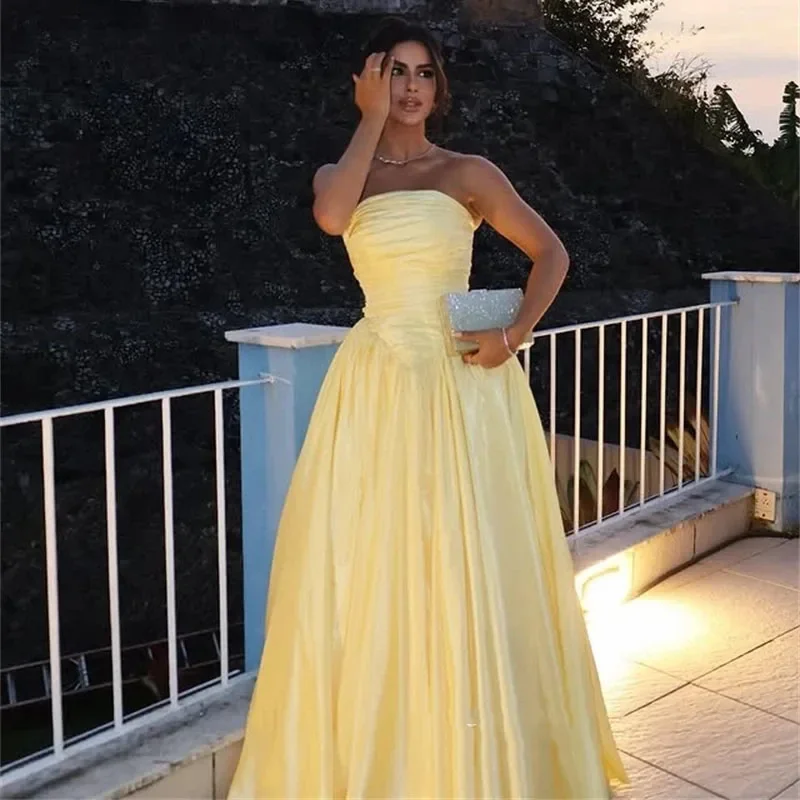 Luxurious Evening Dresses Luxury 2025 Satin Prom Dress Line A Off-shoulder Women's Cloth Ball Gowns Saudi Arabia Wedding Party