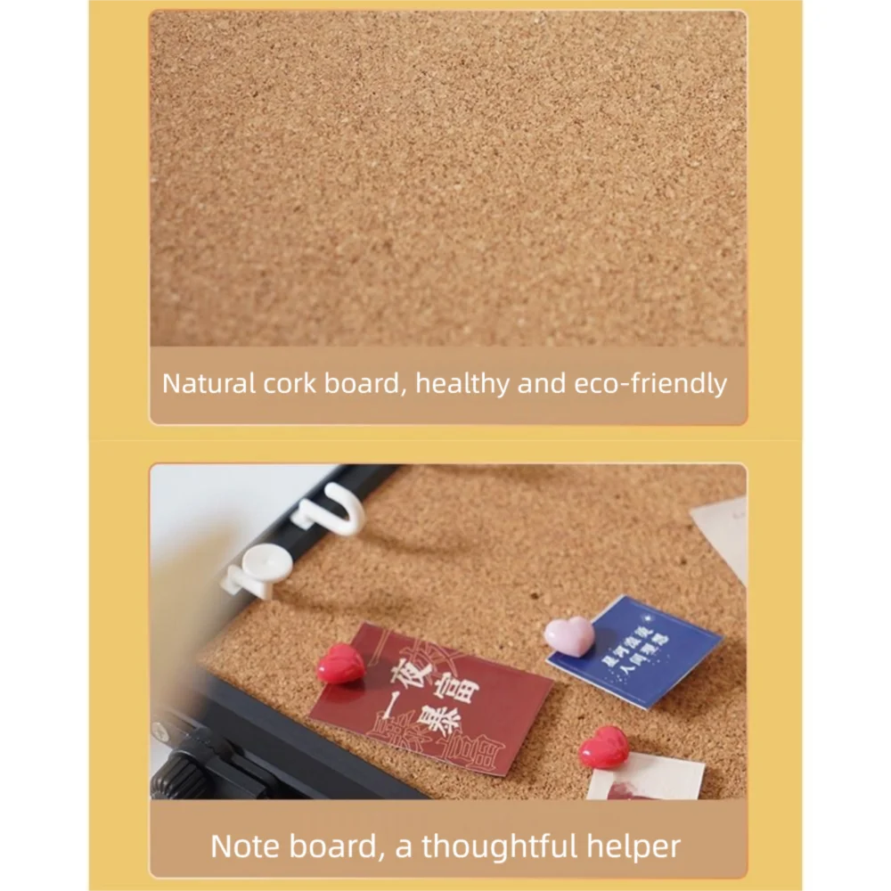 Magnetic Cork Message Board Rotate Stand Hanging/Free Standing Notice Pin Board Set Metal Frame Decorative Soft Cork Whiteboard