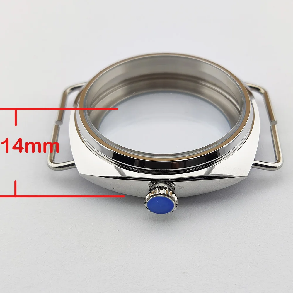 45mm 316L Stainless steel Watch case Polished Back Clear Watch accessories suitable for ETA6497 ETA 8498 ST 3600 ST3621 Movement