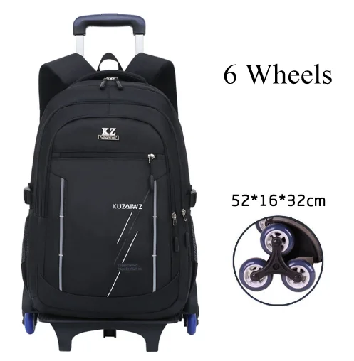 Teenagers School Rolling Bag School Trolley Bags for boys Wheeled backpacks with cart trolley backpack Bag Rolling Satchel bags