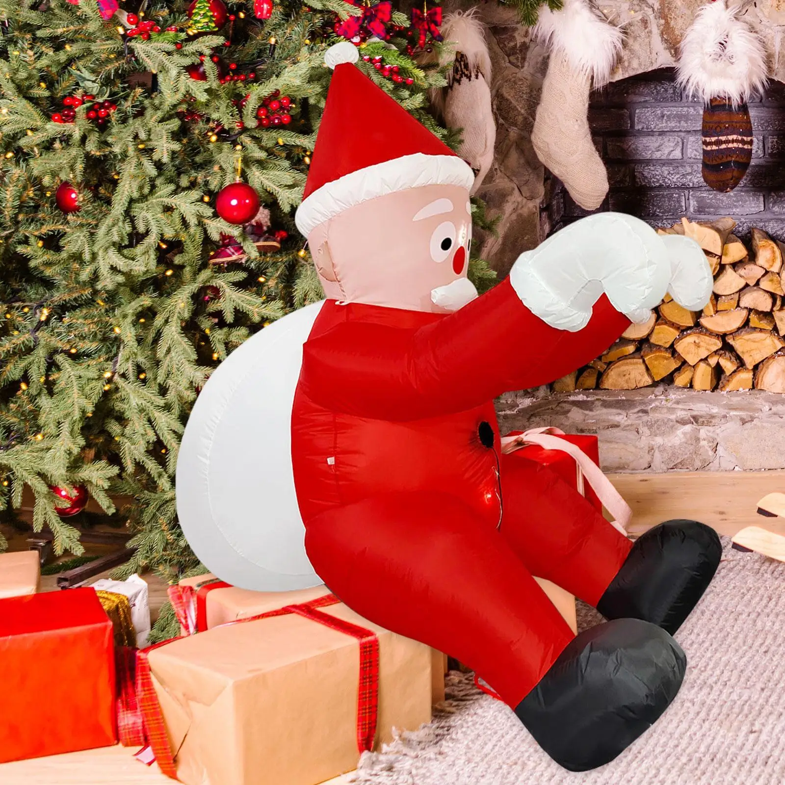 

6.56 Ft Christmas Inflatable Hanging Santa Outdoor Decoration Climbing Santa