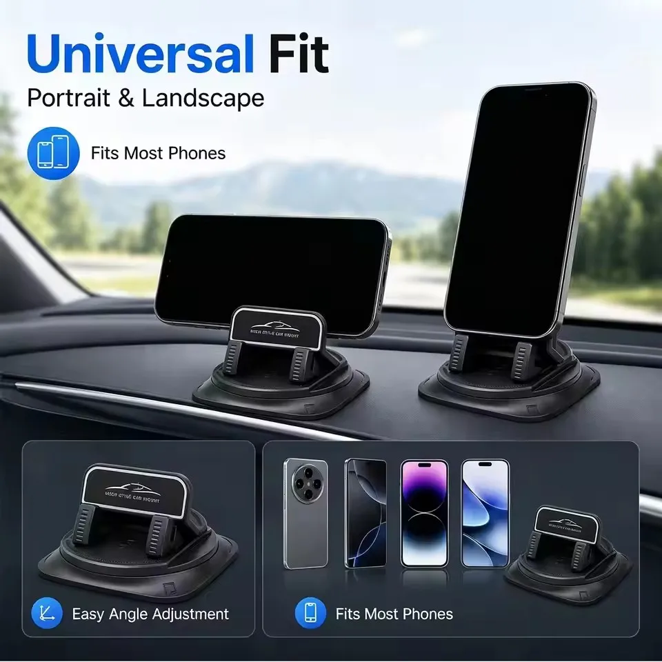 360° Degree Car Mobile Phone Mount Anti Slip Silicone Dashboard Phone Holder Free Rotation Universal Head-Up Navigation Holder view 6