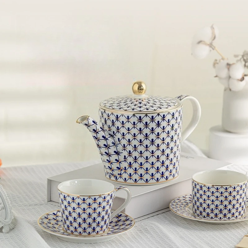 Imperial English Style Bone China Teapot Afternoon Tea Coffee Cup Set Gift Box Light Luxury Porcelain Drinkware For Women