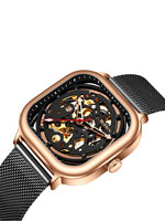BIDEN men's automatic mechanical watch high-end casual night light men's watch stainless steel strap men's gift