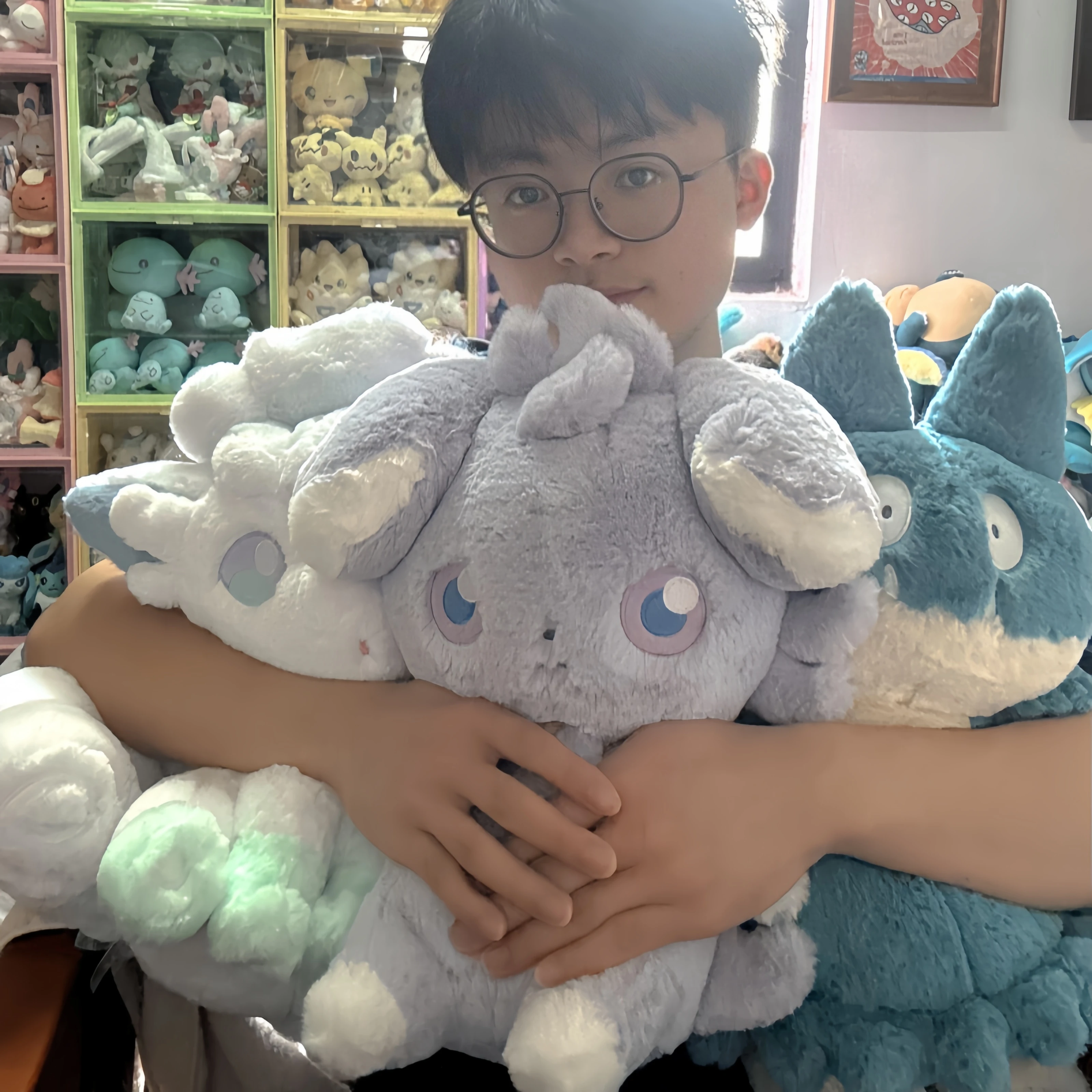 

PokéMon Soft Hug Series Fluffy Espurr Plush Toy Pokemon Pikachu Peluche Animal Plushie Soft Grey Cat Stuffed Cute Doll Kid Gift