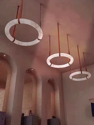 Postmodern new minimalist art restaurant living room bedroom light luxury circular imitation Cloud stone pendant light