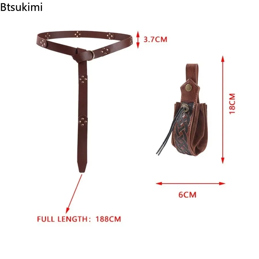 القرون الوسطى الرجعية الخصر حقيبة الفايكنج نمط حزام معلق محفظة نسائية للعملات المعدنية فارس زي الاكسسوارات Scabbard تنورة كليب الكبار تأثيري الدعائم #6