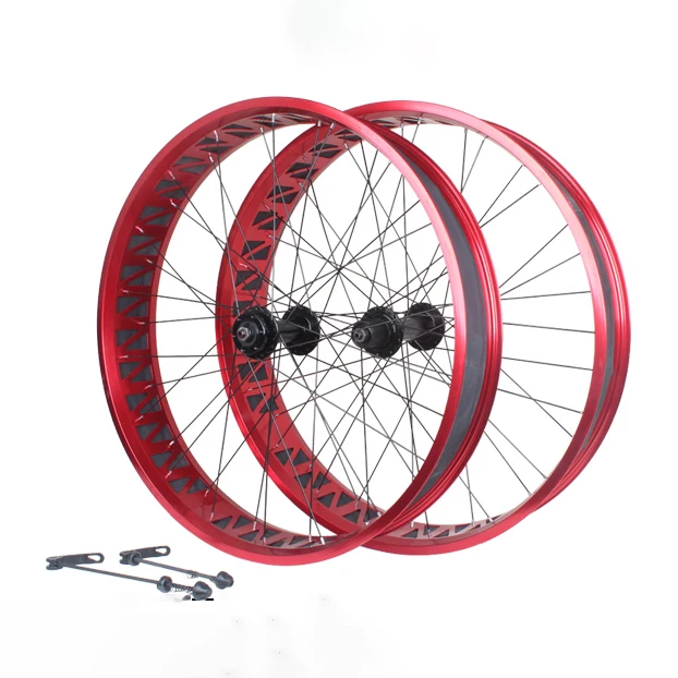 26x4.0/4.9 Inch Fat Bike Sneeuwscooter Schijfrem Wiel Set Peilin Hub Holle Voor 135Mm Achter 190Mm Fatbike Geanodiseerd kleur