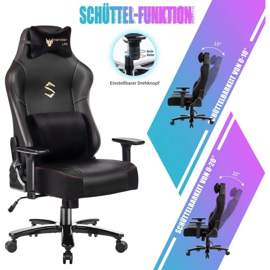 Gaming Stuhl mit Massage funktion Racing Gamer Stuhl mit Massage Lenden wirbel stütze Gaming Sessel 180kg Belast barkeit 55