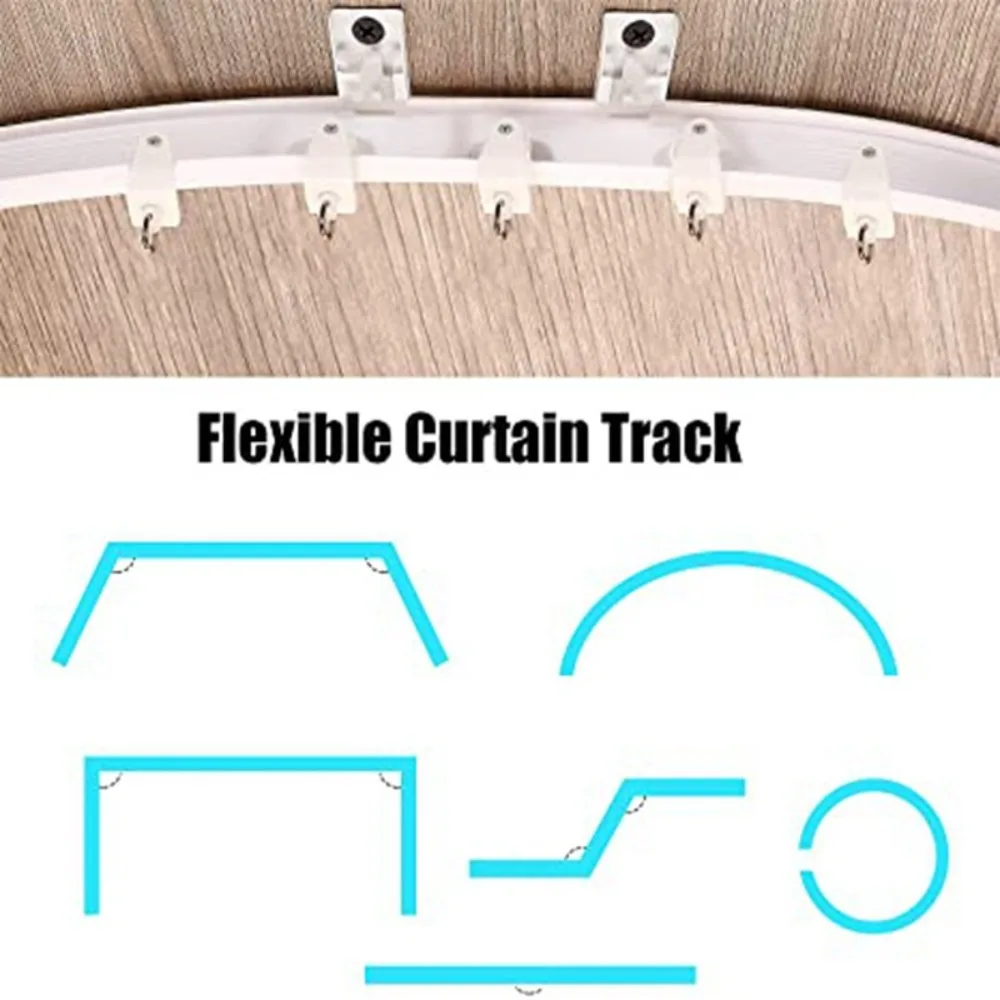 Curtain Rail White Modern Style Visible Track Nano Silencer Curtains Accessories Plastic Bendable Curtain Track