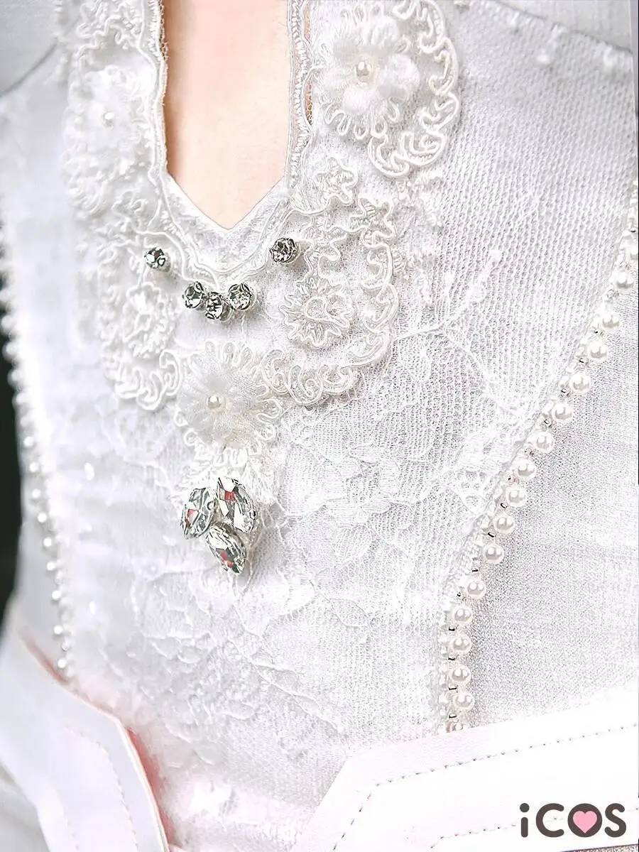 Disfraz de Anime Darling In The Franxx 02, vestido de novia Delux para mujer con diadema, uniformes para carnaval y Halloween