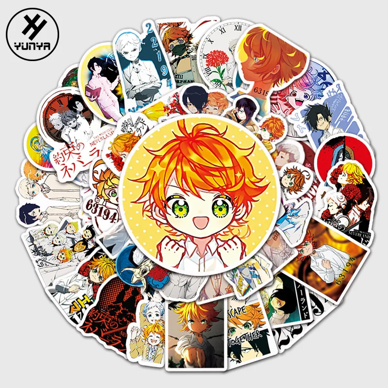 100pcs The Promised Neverland Stickers Cartoon Graffiti Scooter Motorcycle Car Diy Decoration Stickers For Kids Toy