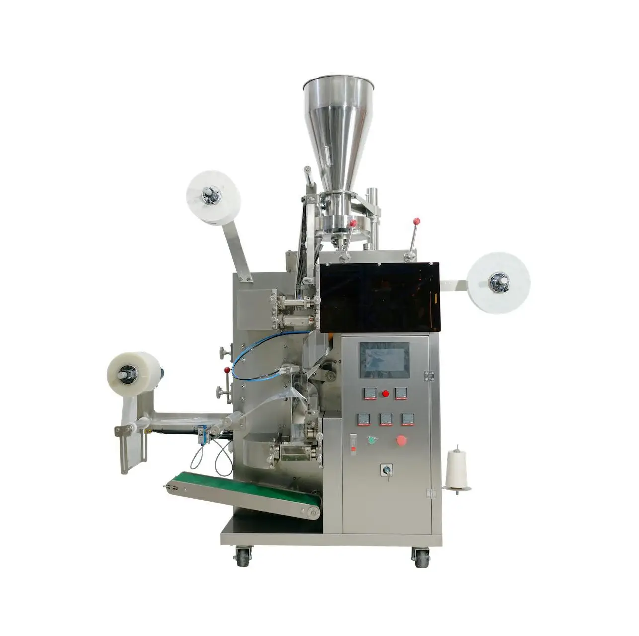 Automatic Tea Bag Packaging Machine (inner Bag + Thread + Tag + Outer Envelope) Paper,plastic Packaging