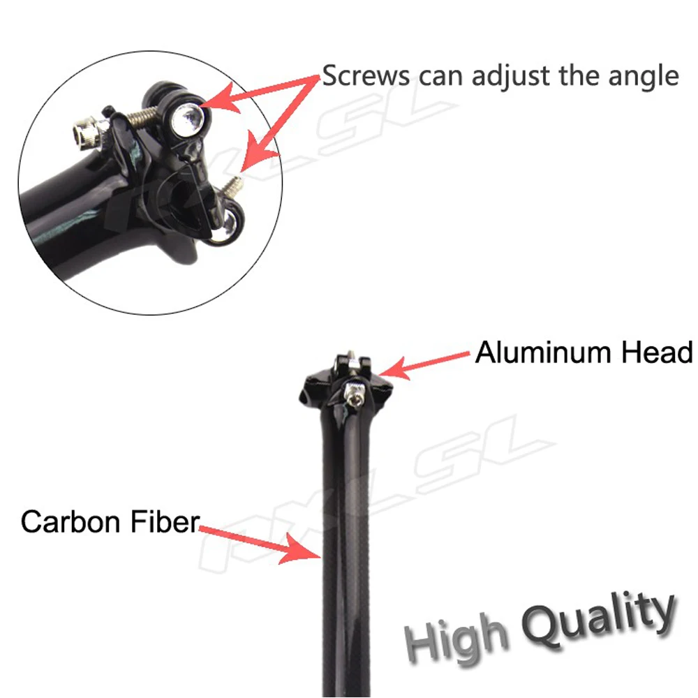 Bike Seat Post,27.2/30.8/31.6mm,Zero Offset Carbon Seatpost,Bicycle Parts For Mountain Bike,