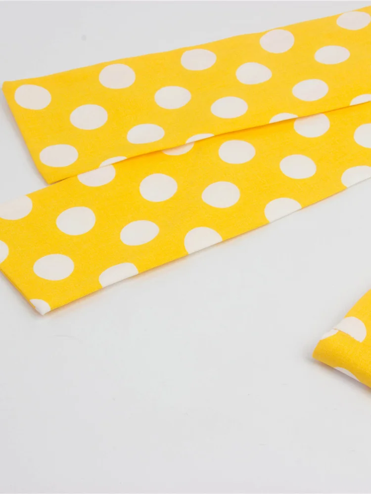 Tonval-Women\'s Retro Polka Dot Dress, Yellow Dress, Short Sleeve, V Neck, Belted, A Line, Summer Party, 50s Vintage Dresses