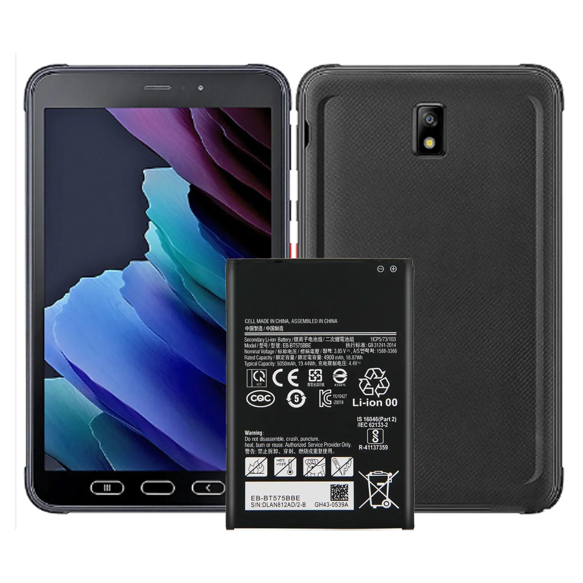 Аккумулятор для телефона EB-BT575BBE для Samsung Galaxy Tab Active 3 SM-T575 T575 SM-T570 GH43-05039A Сменный аккумулятор 4900 мАч