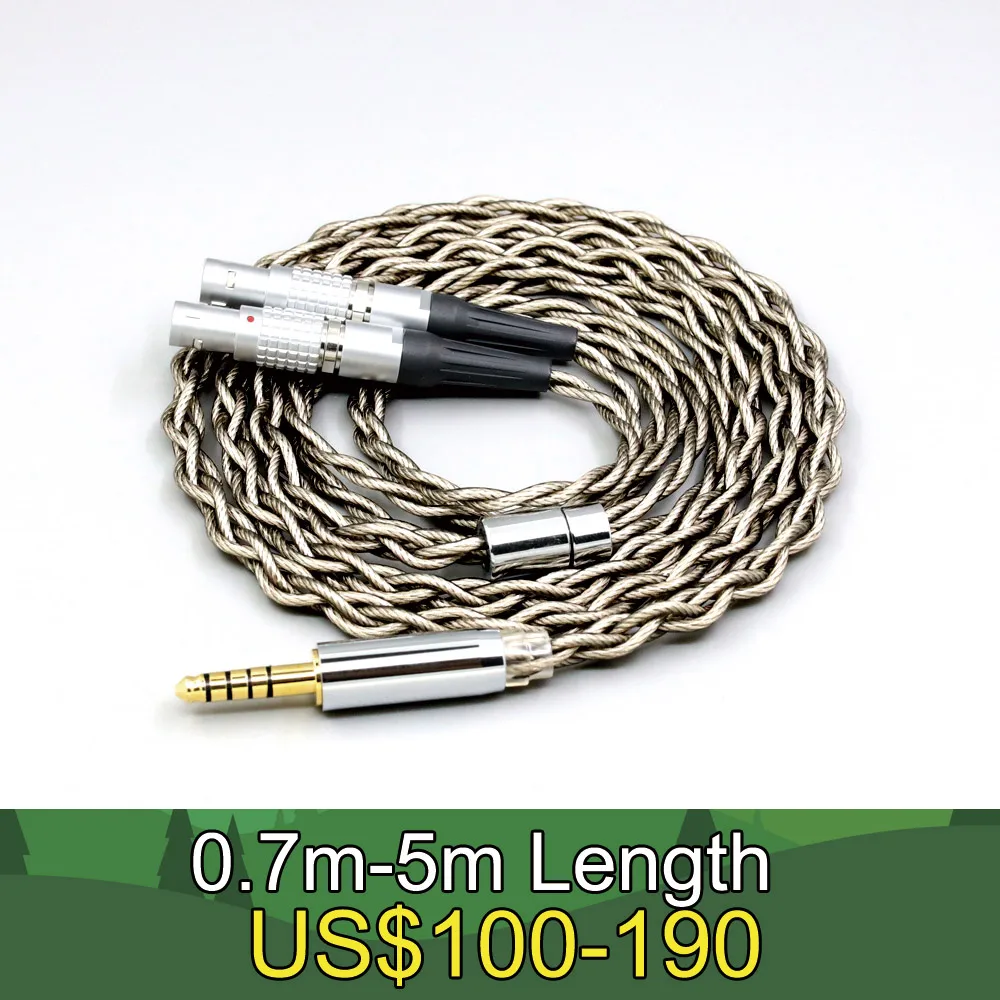 

99% Pure Silver + Graphene Silver Plated Shield Earphone Cable For Focal Utopia Fidelity Circumaural Headphone LN007951