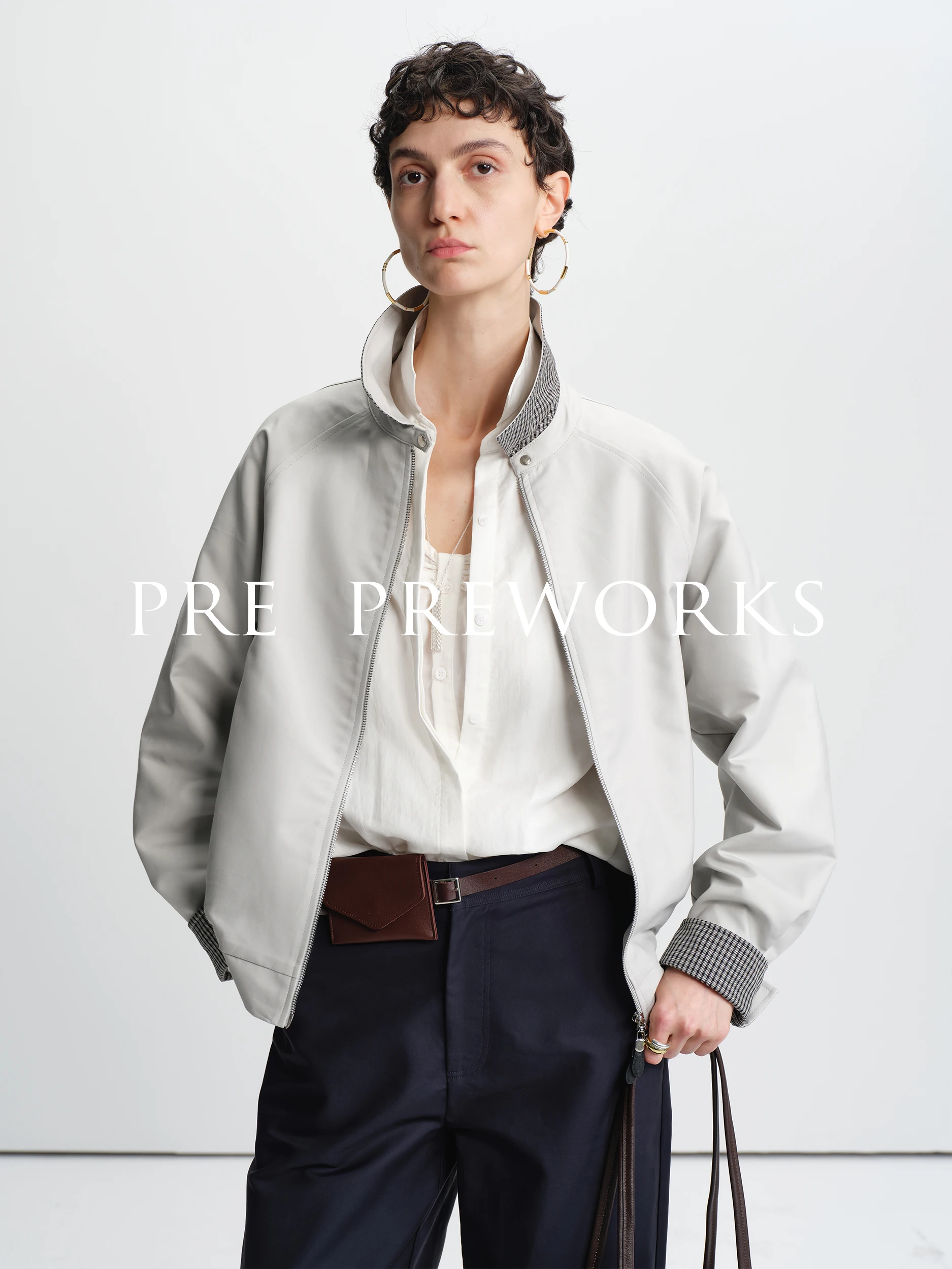 

Женская весенняя хлопковая куртка-бомбер Pre Premworks с длинными рукавами, в стиле пэчворк, с цветными блоками и клетчатым узором