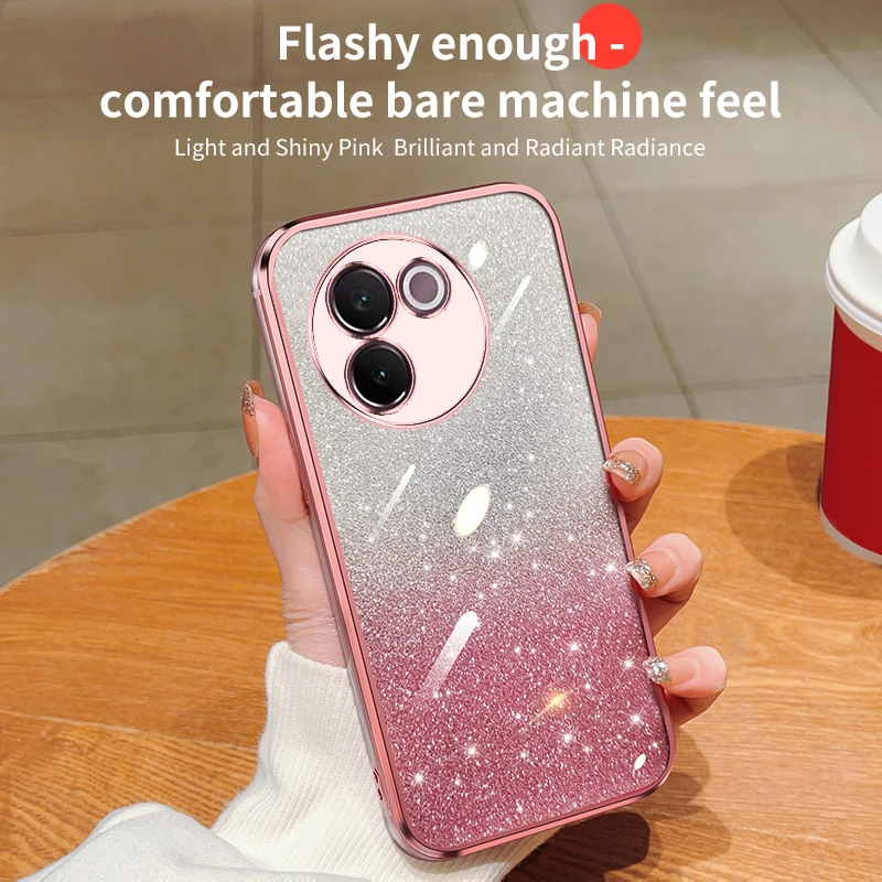 6D Plating Glitter Case for vivo V30e V 30e Luxury Soft Silicone Protection Full Camera Phone Cover vivoV30e V2339 Coque