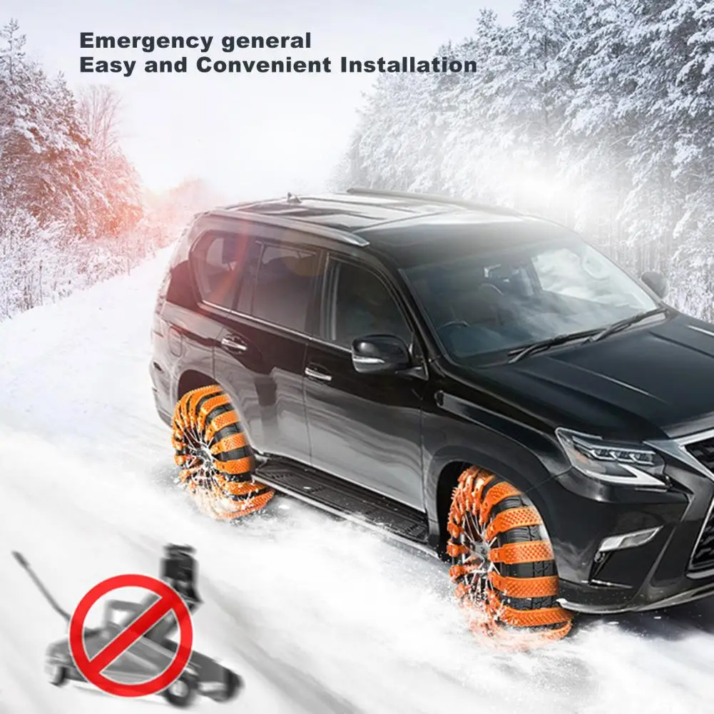 8Pcs Car Snow Chain Thickened Adjustable Universal SUV Truck Off-road Vehicle Pickup Tire Wheel Emergency Anti-slip Chain