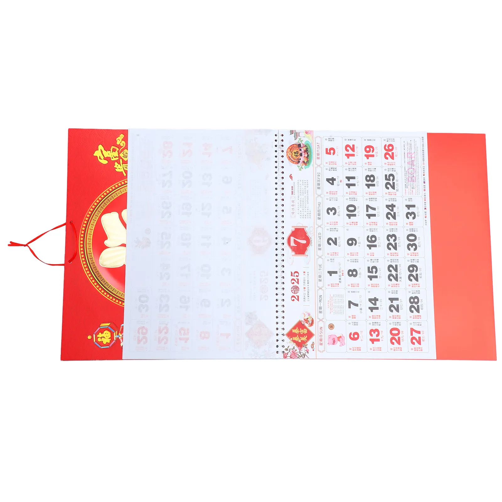 

Настенный календарь на 2025 год, китайский календарь, традиционные праздники, четкая индикация дат, Год Змеи, декоративный, для офиса и дома