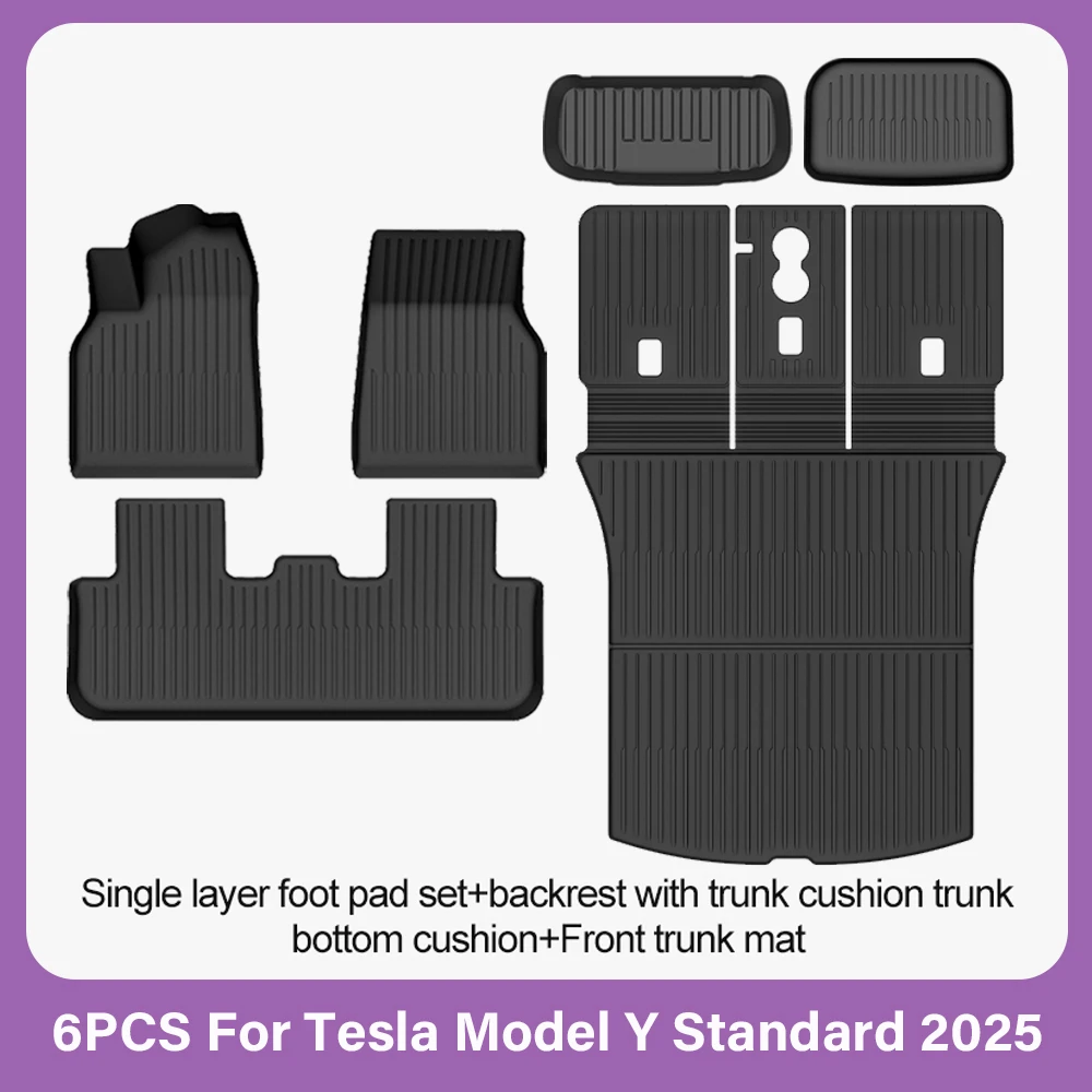 TPE-Fußmatten für Tesla Neues Modell Y Standard 2025 2026 Wasserdichte Gepäckraum-Matten Allwetter-Vollset Fußmatten Modell Y Kofferraummatten