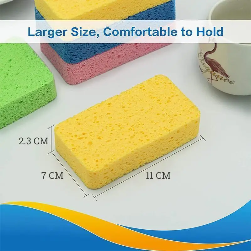 Kitchen dishwashing cleaning color wood pulp cotton thickened non-stick oil dish towel cleaning scouring pad seaweed rag