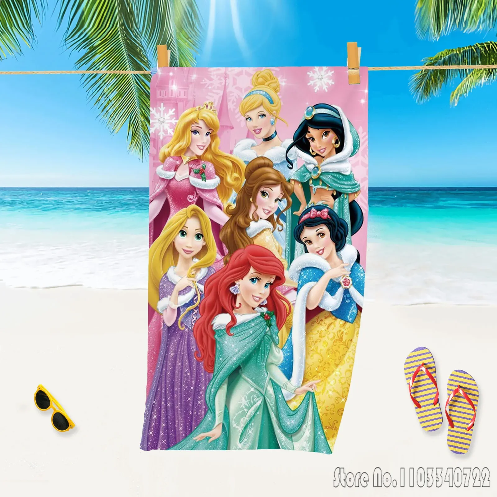 

Fairy Princess Bath Towels Microfiber Beach Swimming Towel Decor for Kids Gift 75x150cm