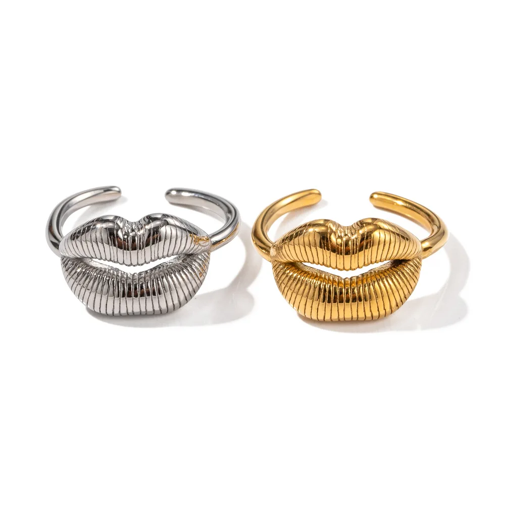 

Stainless Steel PVD 18K Gold Plated Tarnish Waterproof Pearl Creative Mouse Rings For Woman Jewelry Wholesale Trendy