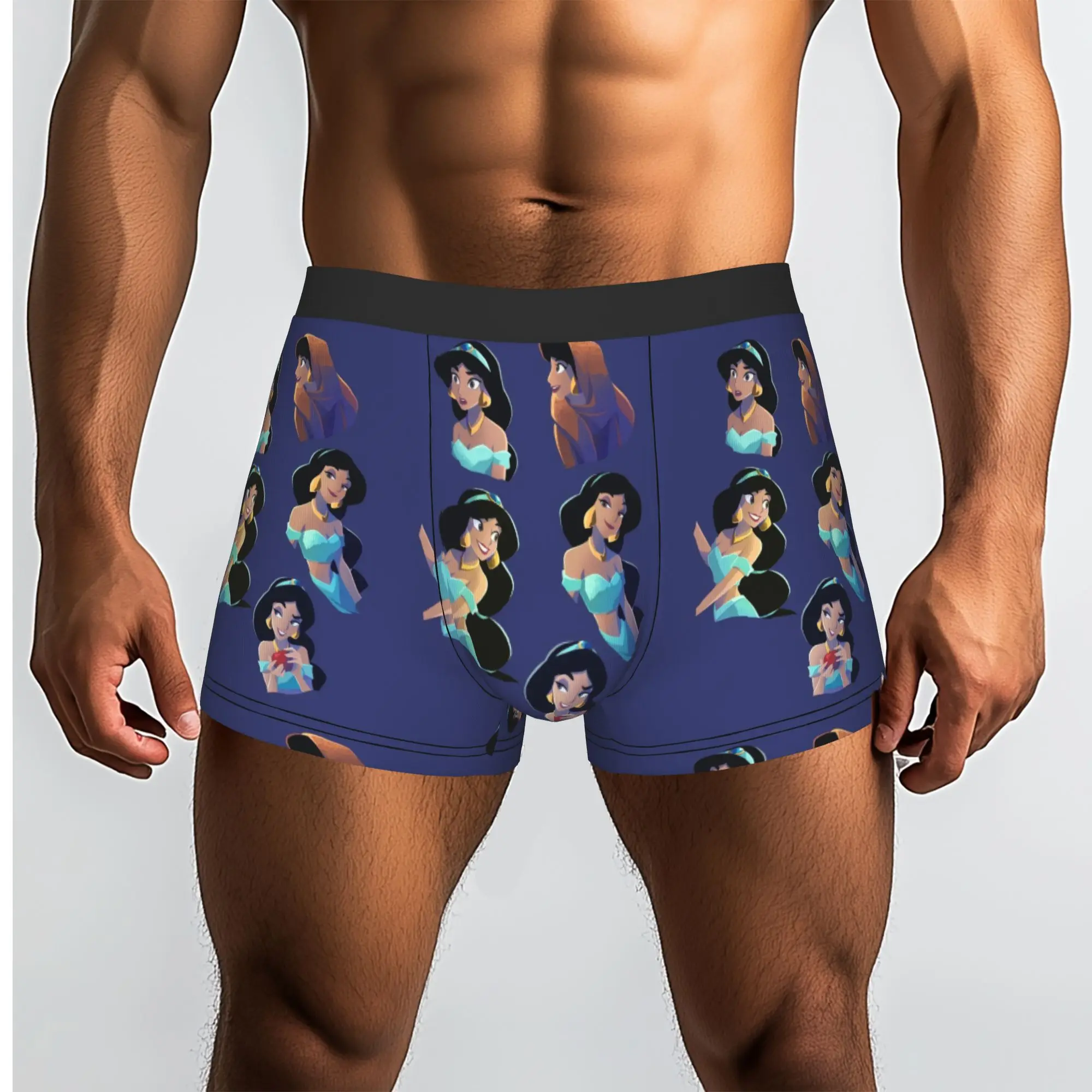 Custom Cute Cartoon A-Aladdin Underwear Men Stretch Aladdin Boxer Briefs Shorts Panties Soft Underpants For Male