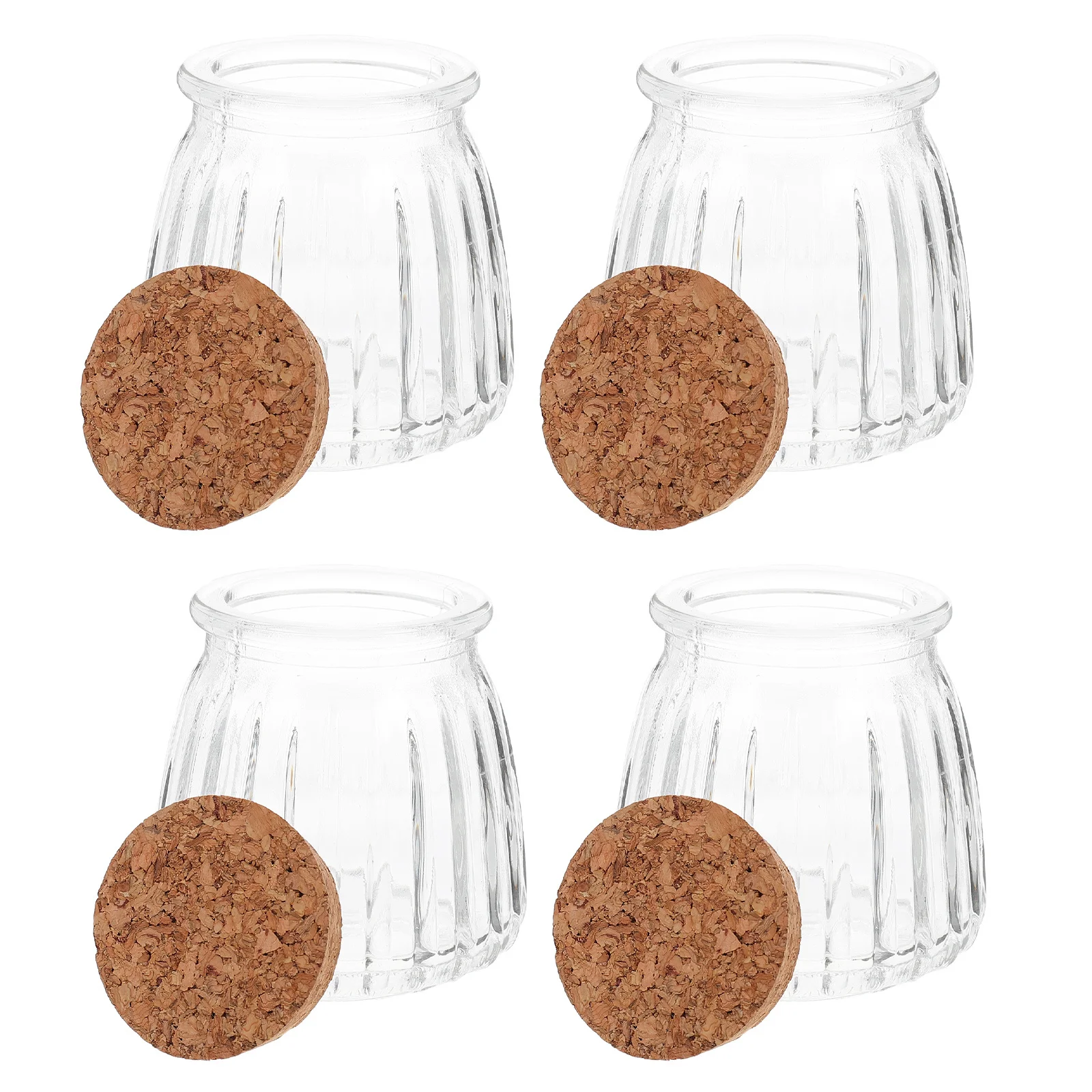 

4Pcs Transparent Glass Bottles Corked Multi-Functional Jars for Craft Paper Oil Message Storage Home Gift Decoration