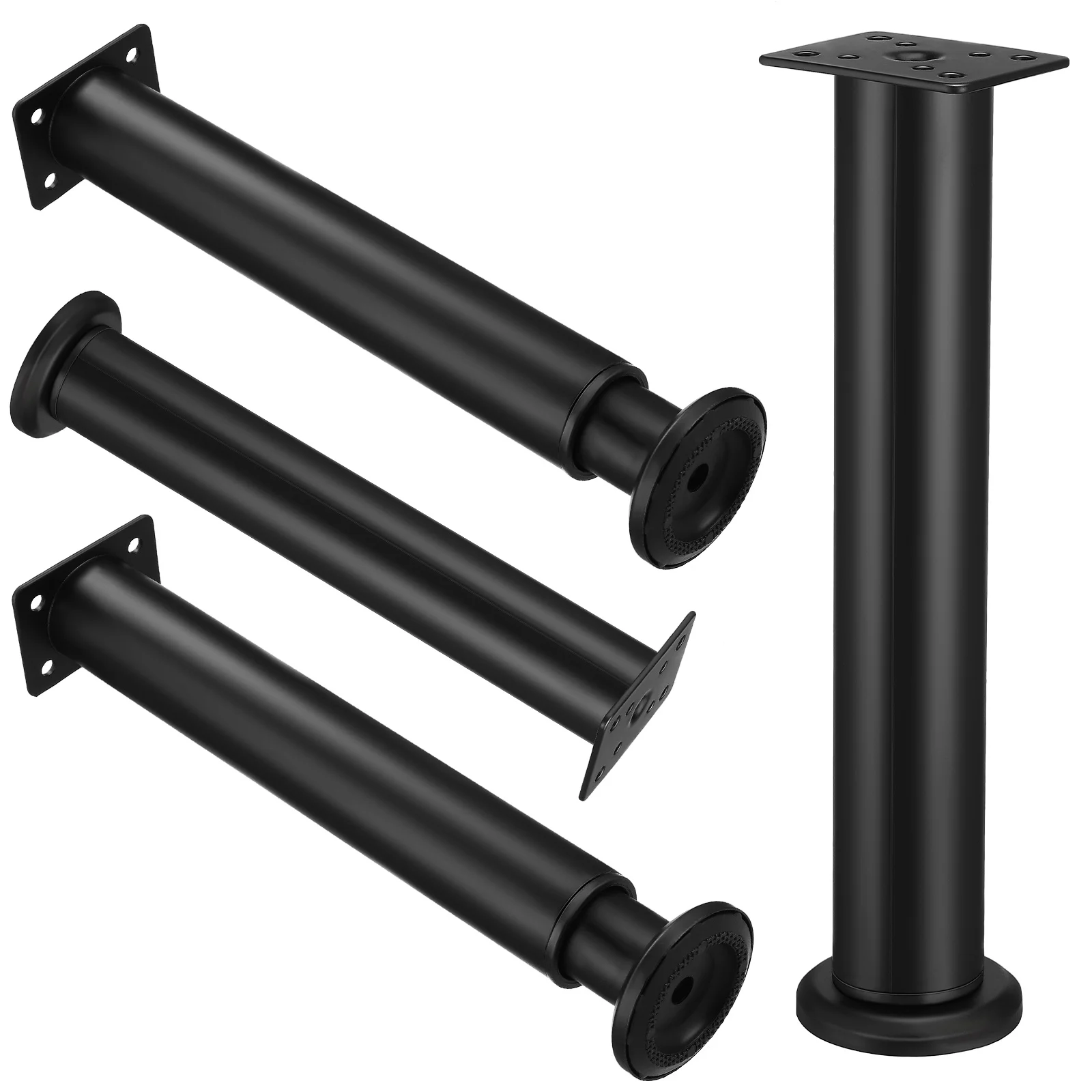 Patas de soporte para muebles, patas ajustables para estante de gabinete, nivelador telescópico, elevador de acero al carbono, 4 Uds.