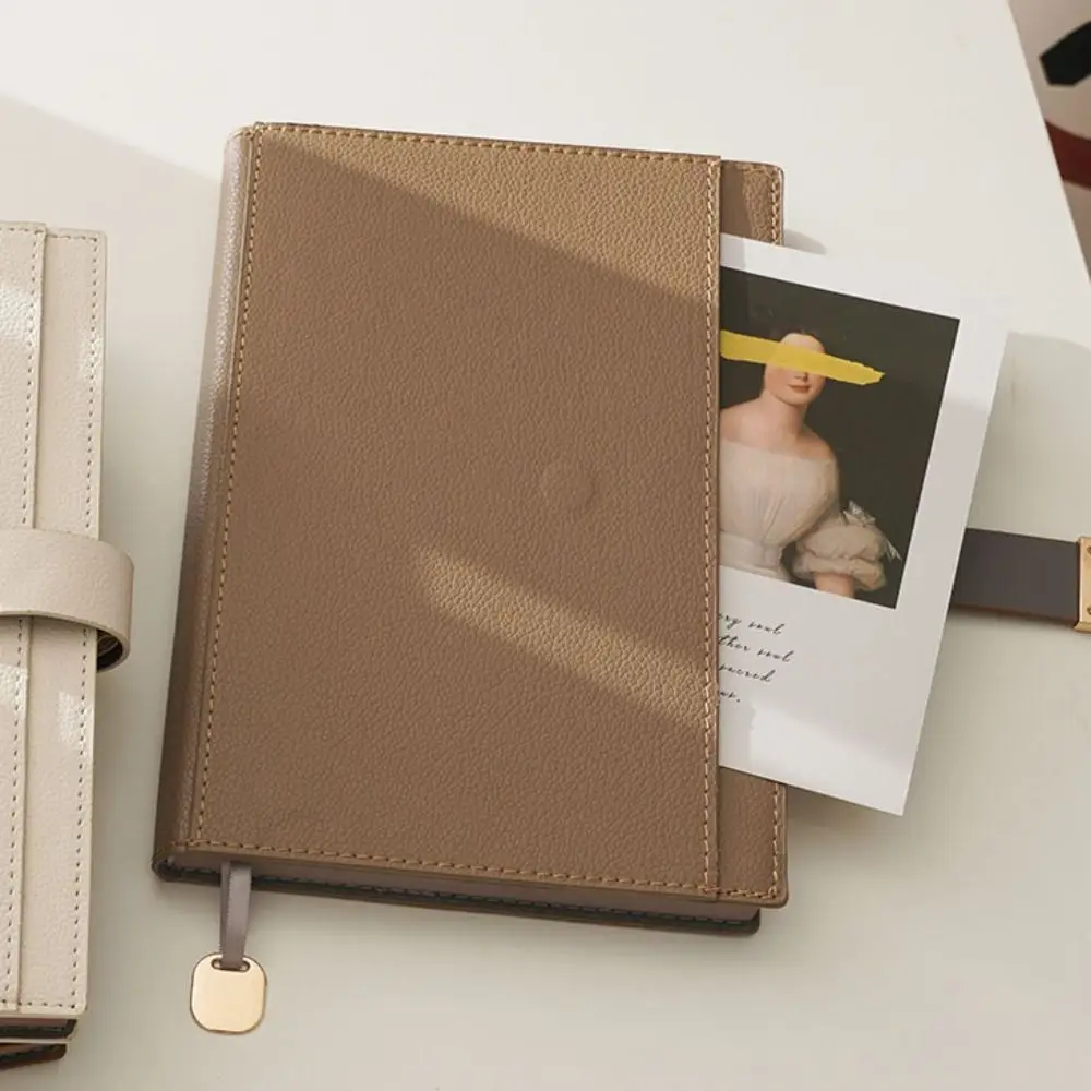 Portable A5 Diary Notebook Magnetic Buckle 200 Pages Meeting Notebook PU Leather Thicken Daily Planner Writing
