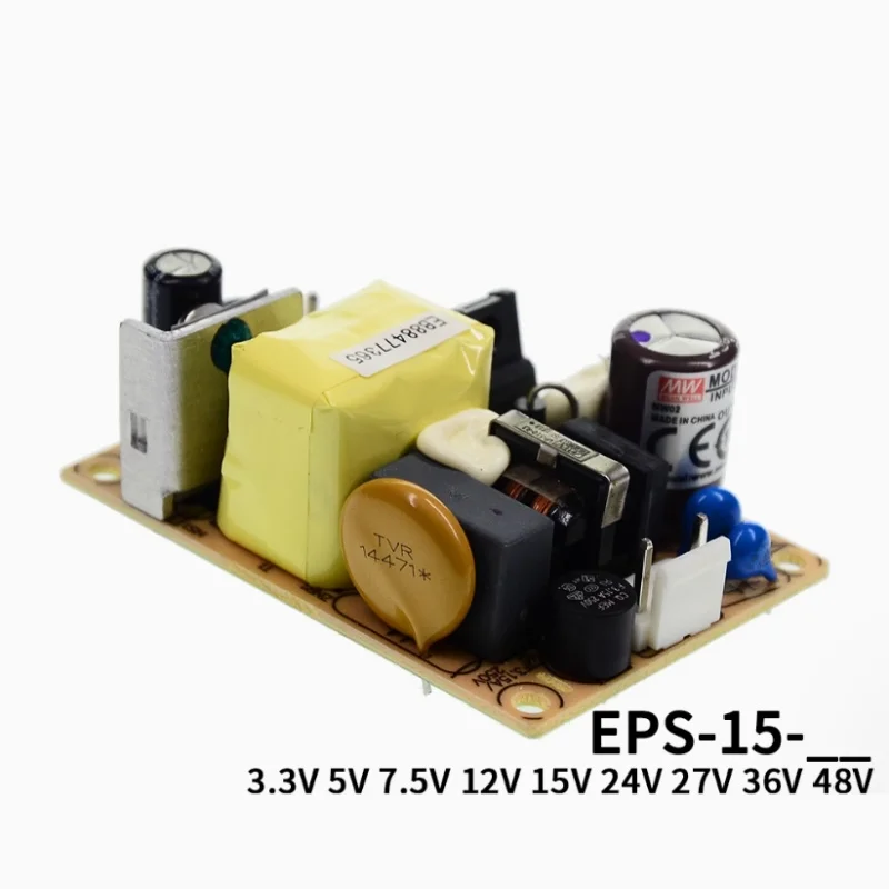 Mean Well EPS-15 Single Output PSU Open Frame AC-DC Switching Power Supply 15W 3.3V 5V 7.5V 12V 15V 24V 27V 36V 48V EPS-15-5