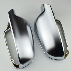 Matt Chrome Car Rearview Silver Side Mirror Covers Cap S Line B8.5 B8K For Audi A3 A4 A5 2011-2016