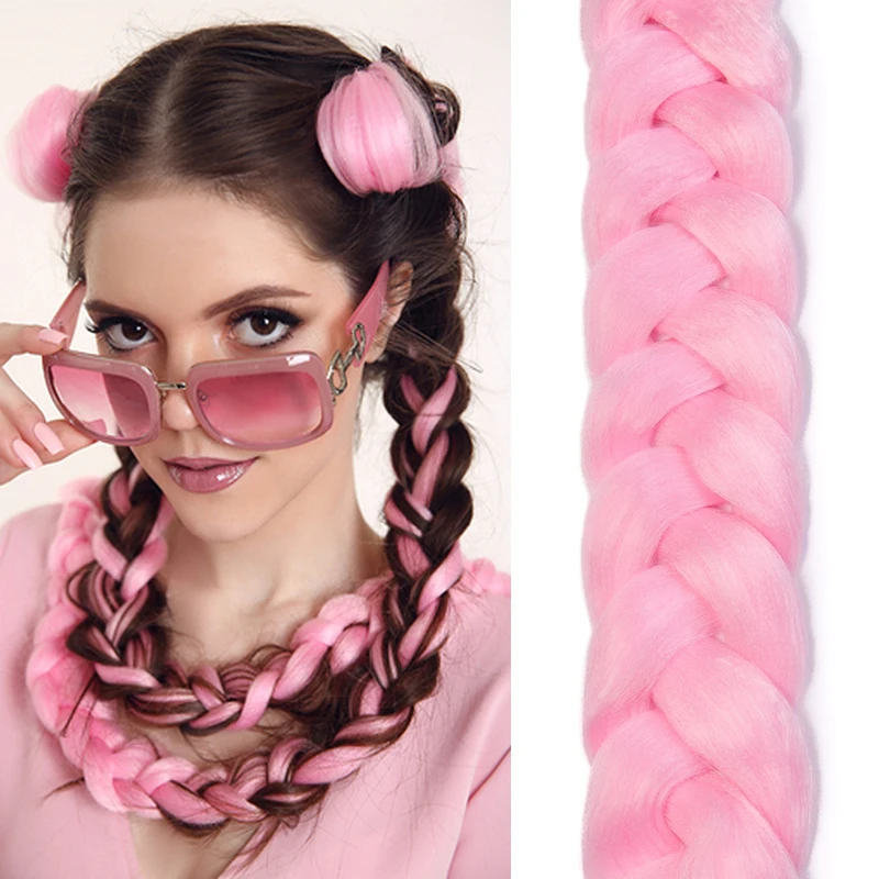 Extensiones de cabello trenzado para mujer, pelo largo de ganchillo sintético preestirado, fibra de alta temperatura, trenzas de pelo Jumbo