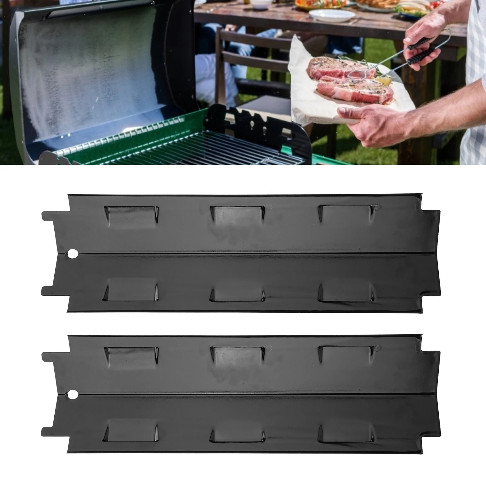 Plaque chauffante pour gril à gaz en acier inoxydable, 2 pièces, pièces de rechange pour tente thermique pour barbecue Charbroil 463230710 463320109 463320110 463440109