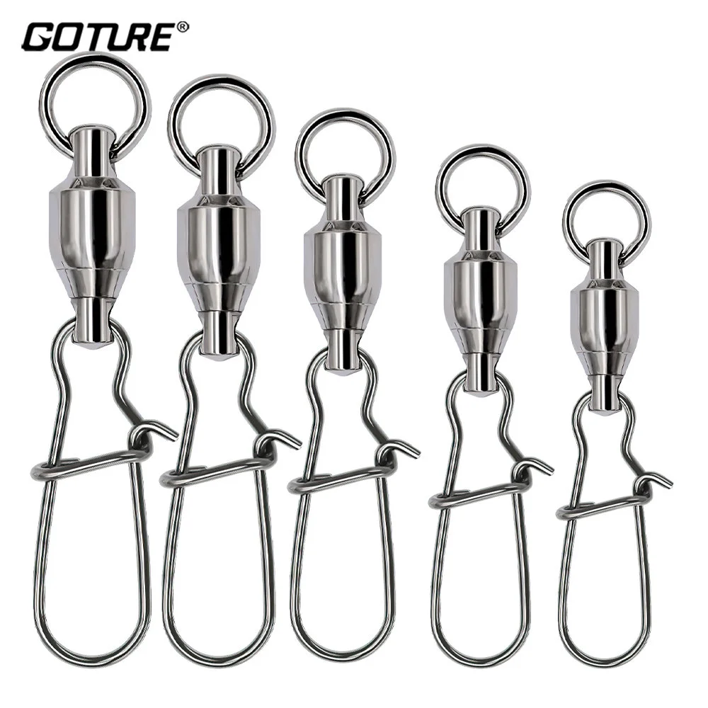 Goture 30pcs/lot Fishing Swivels High Speed Double Rolling Swivels Flexible Rotation Stainless Steel Swivel Fishing accessories