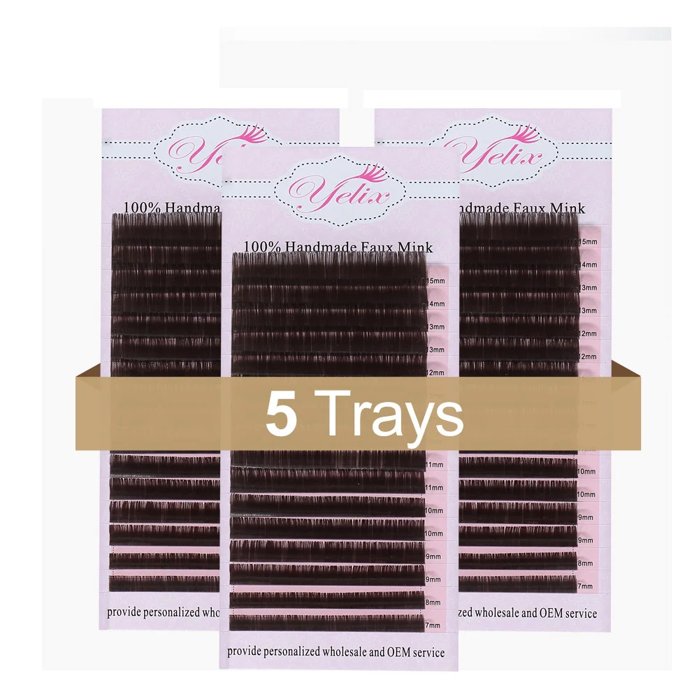 Individual False Eyelash Extension Lashes Mink Eyelashes Fake Cilios Posticos Natural Faux Cils Eye Lash Wimpers Set 5pcs/lot