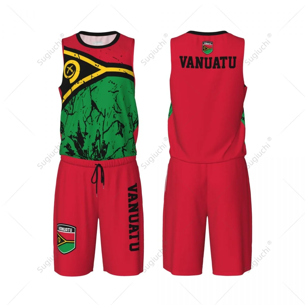 Team-up maglia da basket da uomo con grana bandiera di mauritius Set camicia e pantaloni senza maniche nome personalizzato Nunber esclusivo